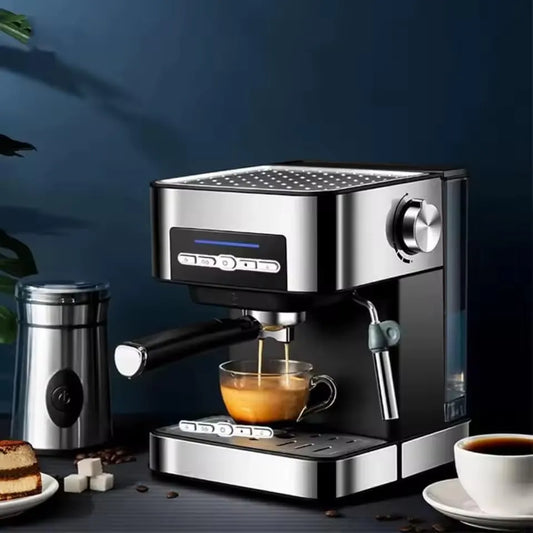 Home Outdoor Electric Espresso Machine - Multifunctional Drip Coffee Maker with Self-Cleaning Mode - Classic Mini Coffee Brewer with Precision Temperature Control and Milk Frother Wand
