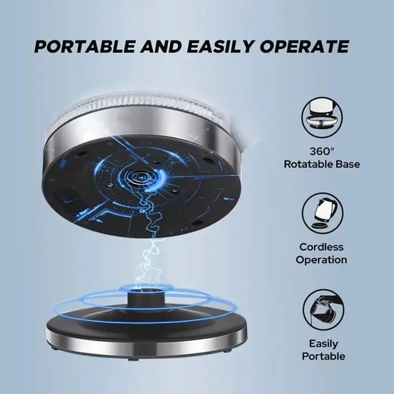 1.8L Blue LED Illuminated Glass Electric Kettle – Rapid Boil & Stainless Steel Accents