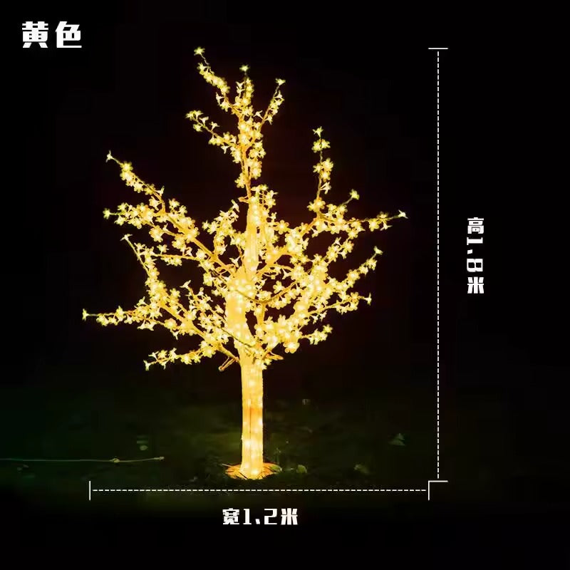 Cherry Blossom Tree LED Lights – 1.2M 480/576 LED Christmas Light Tree for Indoor & Outdoor Décor-Yellow