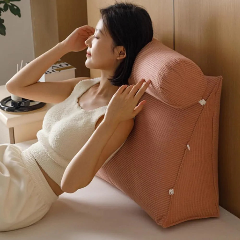 Ergonomic Wedge Pillow with Removable Roll Cushion - Pink