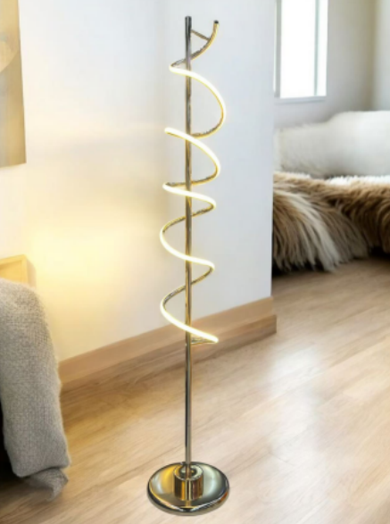 LED Spiral Floor Lamp – Modern Dimmable Standing Lamp with Timer for Living Room, Bedroom & Office