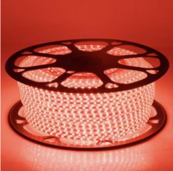 LED Strip Light 100M – 220V Red Flexible Waterproof Rope Light with Adaptor