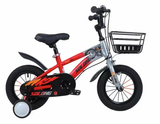 12-Inch Kids' Bicycle with Removable Training Wheels and Front Storage Basket - Sturdy Toddler Bike for Boys and Girls Ages 2–4 Years