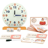 Wooden Telling Time Teaching Clock Set – 29-Piece Interactive Montessori Learning Toy