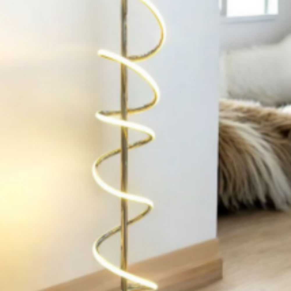 LED Spiral Floor Lamp – Modern Dimmable Standing Lamp with Timer for Living Room, Bedroom & Office