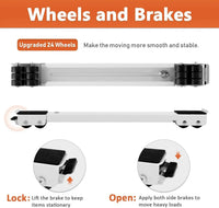 AO-50172 Heavy Duty Appliance Rollers - Adjustable & Expandable Washing Machine Base - Steel Furniture Mover with Locking Brakes - Universal Mobile Roller Trolley for Fridge, Washer, & Dryer