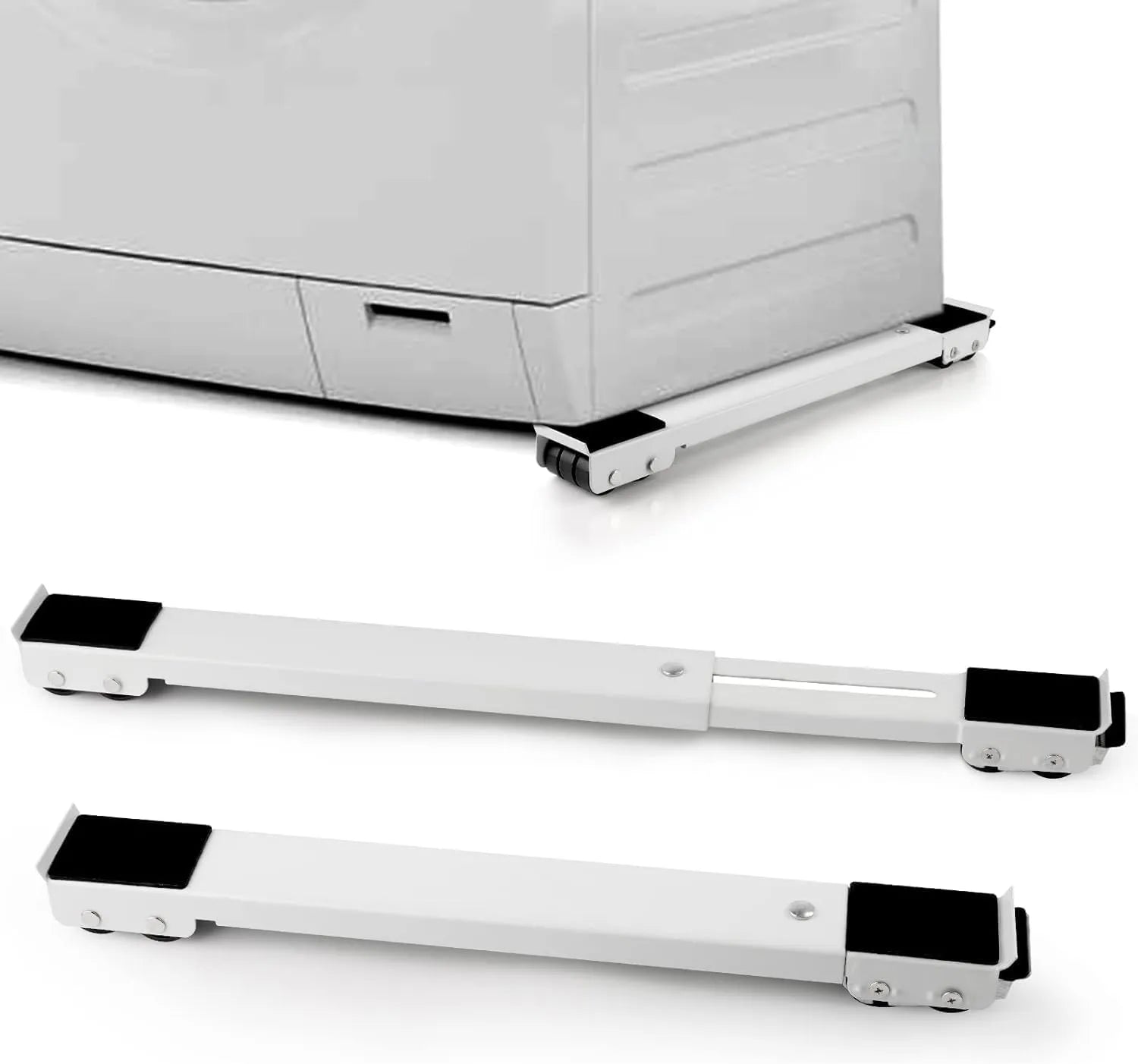 AO-50172 Heavy Duty Appliance Rollers - Adjustable & Expandable Washing Machine Base - Steel Furniture Mover with Locking Brakes - Universal Mobile Roller Trolley for Fridge, Washer, & Dryer