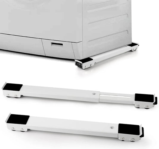 AO-50172 Heavy Duty Appliance Rollers - Adjustable & Expandable Washing Machine Base - Steel Furniture Mover with Locking Brakes - Universal Mobile Roller Trolley for Fridge, Washer, & Dryer