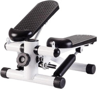 Transfigure Fitness Stepper with Exercise Bands | Stepper Step Machine with Resistance Bands Durable & Safe Treadmill with Comfortable Foot Pedals Family Fitness Equipment – White and Black