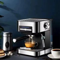 Home Outdoor Electric Espresso Machine - Multifunctional Drip Coffee Maker with Self-Cleaning Mode - Classic Mini Coffee Brewer with Precision Temperature Control and Milk Frother Wand