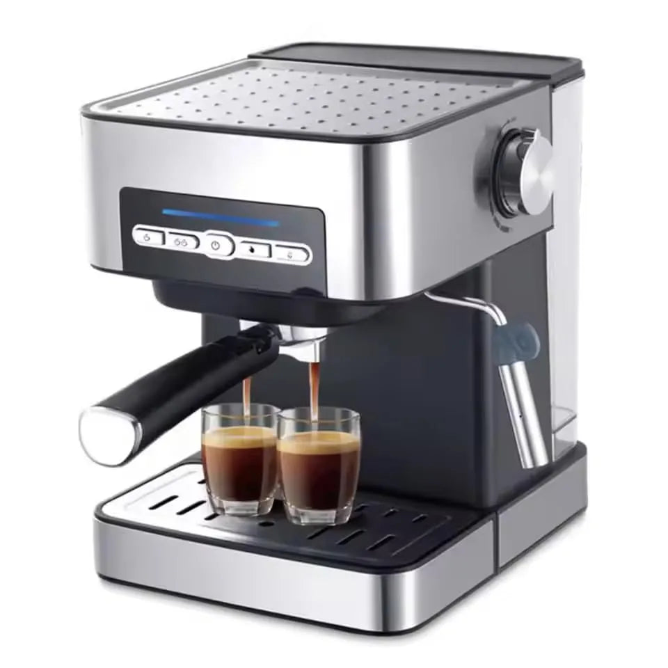 Home Outdoor Electric Espresso Machine - Multifunctional Drip Coffee Maker with Self-Cleaning Mode - Classic Mini Coffee Brewer with Precision Temperature Control and Milk Frother Wand