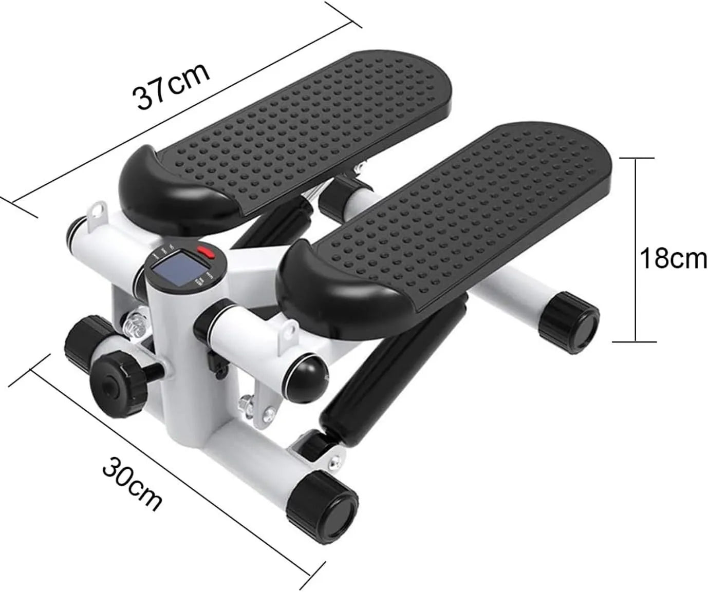 Transfigure Fitness Stepper with Exercise Bands | Stepper Step Machine with Resistance Bands Durable & Safe Treadmill with Comfortable Foot Pedals Family Fitness Equipment – White and Black