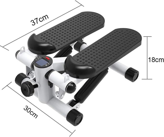Transfigure Fitness Stepper with Exercise Bands | Stepper Step Machine with Resistance Bands Durable & Safe Treadmill with Comfortable Foot Pedals Family Fitness Equipment – White and Black