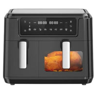 KF 9.5L Dual Basket Air Fryer, 2400W Double Zone Airfryer with Visual Windows, 10-in-1 Touchscreen Presets, 3.5L + 6L Independent Baskets, Temperature Control 80°C-200°C, Non-Stick, ZHAF-900AP