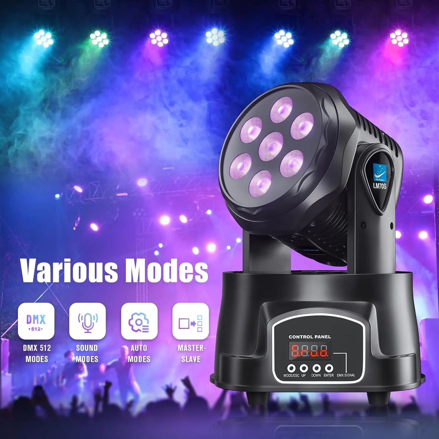 RGBW Moving Head DJ Stage Light – 4-in-1 Wash Effect