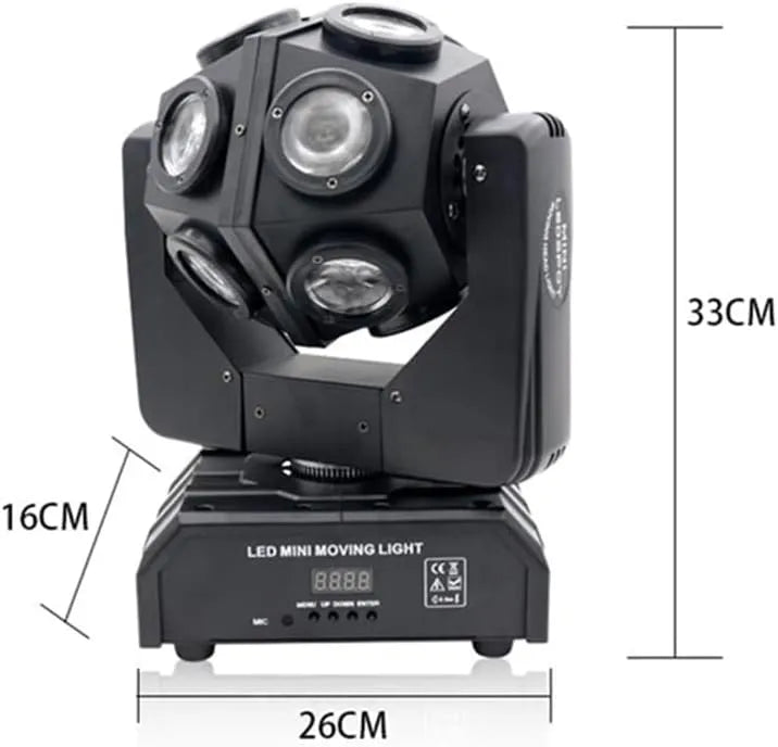 12 RGBW LED Moving Head Football Light – Unlimited Rotation Beam Stage Lighting for DJ