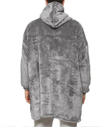 Oversized Sherpa Hoodie Blanket – Ultra-Plush Wearable Sweatshirt – Grey