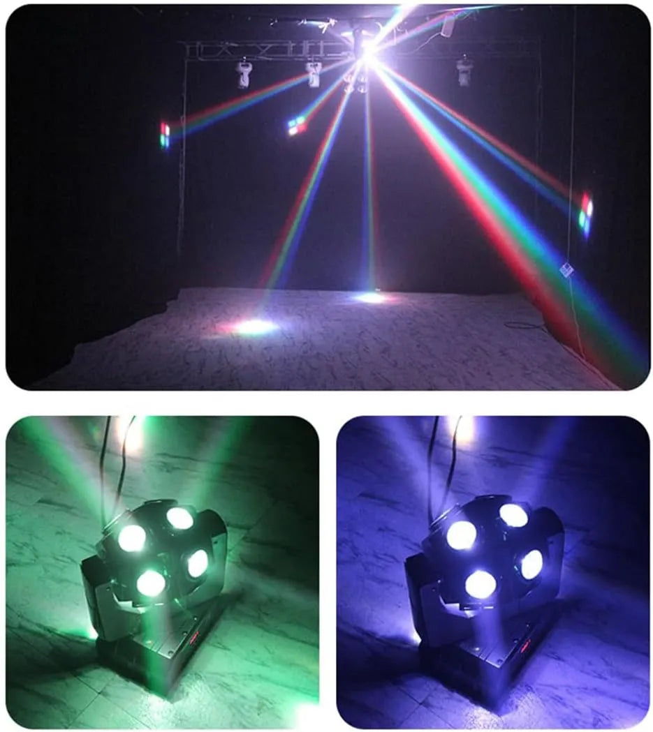 12 RGBW LED Moving Head Football Light – Unlimited Rotation Beam Stage Lighting for DJ