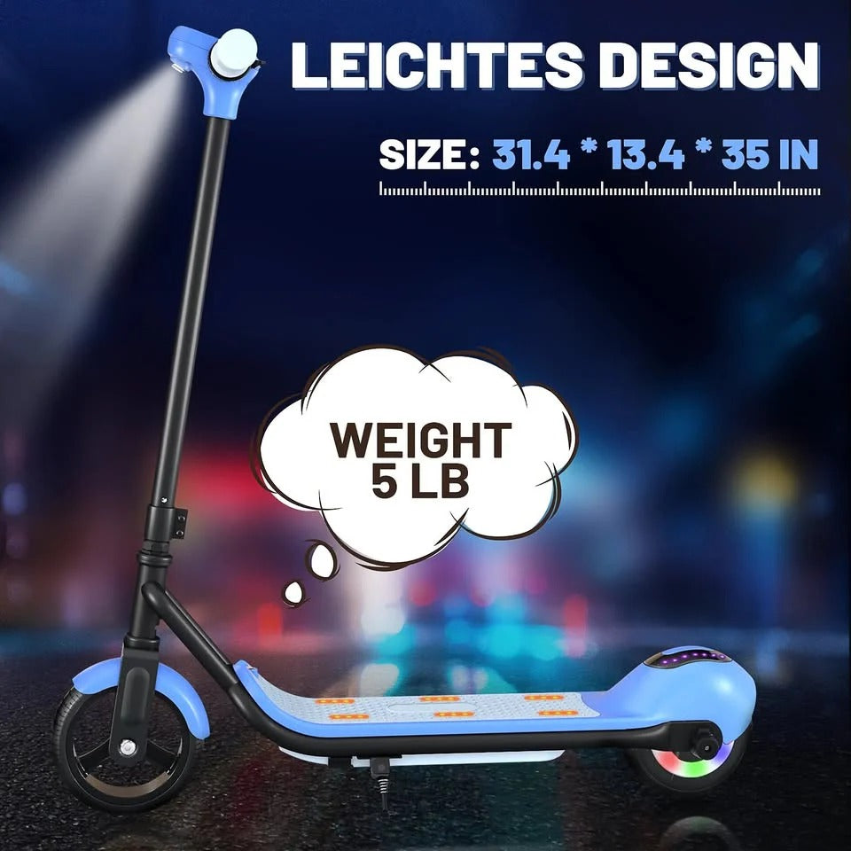 14Km/h Kids Electric Bluetooth Scooter with LED Lights & Adjustable Handlebar