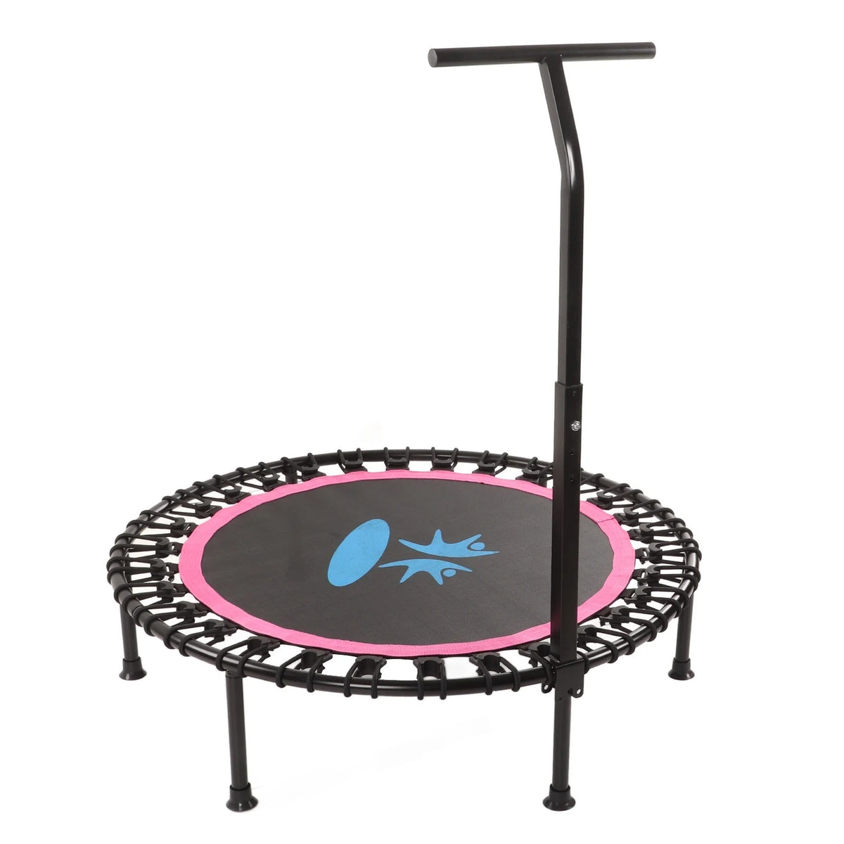 Foldable Mini Fitness Trampoline with Adjustable Handle – Home & Outdoor Exercise Rebounder