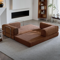 Convertible Corduroy Compression Sofa Bed | King Size Pull-Out Design (200x100x70cm)