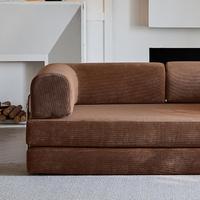 Convertible Corduroy Compression Sofa Bed | King Size Pull-Out Design (200x100x70cm)