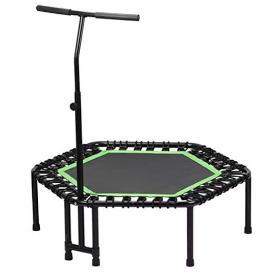 Handrail Hexagonal Fitness Trampoline – Stainless Steel, with Safety Handle