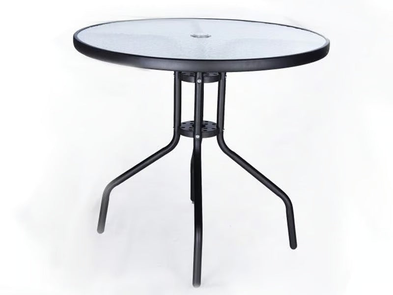 Tempered Glass Top Graphite Table