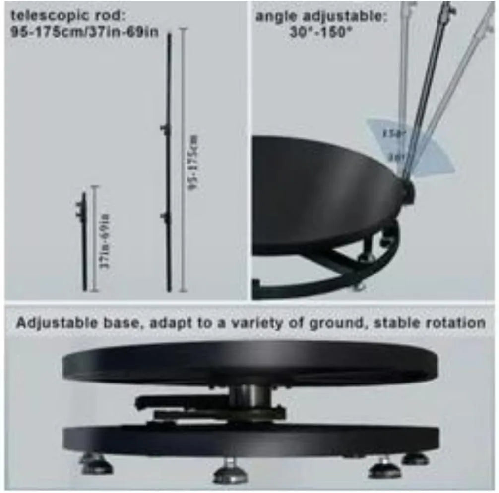 Transfigure 360 Spinning Selfie Magic Photo Platform and Tripod with Back Up Battery (100CM)