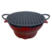 26cm Cast Iron Enamel Carbon Furnace – Portable Charcoal Grill & Tabletop Braai | Heavy-Duty Outdoor Cooking Furnace for Camping, Picnics & Load Shedding