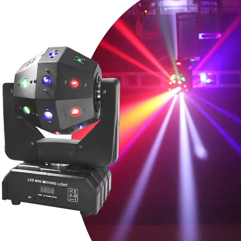 16×3W Mini RGBW Moving Head Stage Light – 3-in-1 Beam, Wash & Strobe