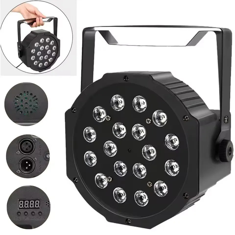Black LED light fixture with multiple connectors on a white background