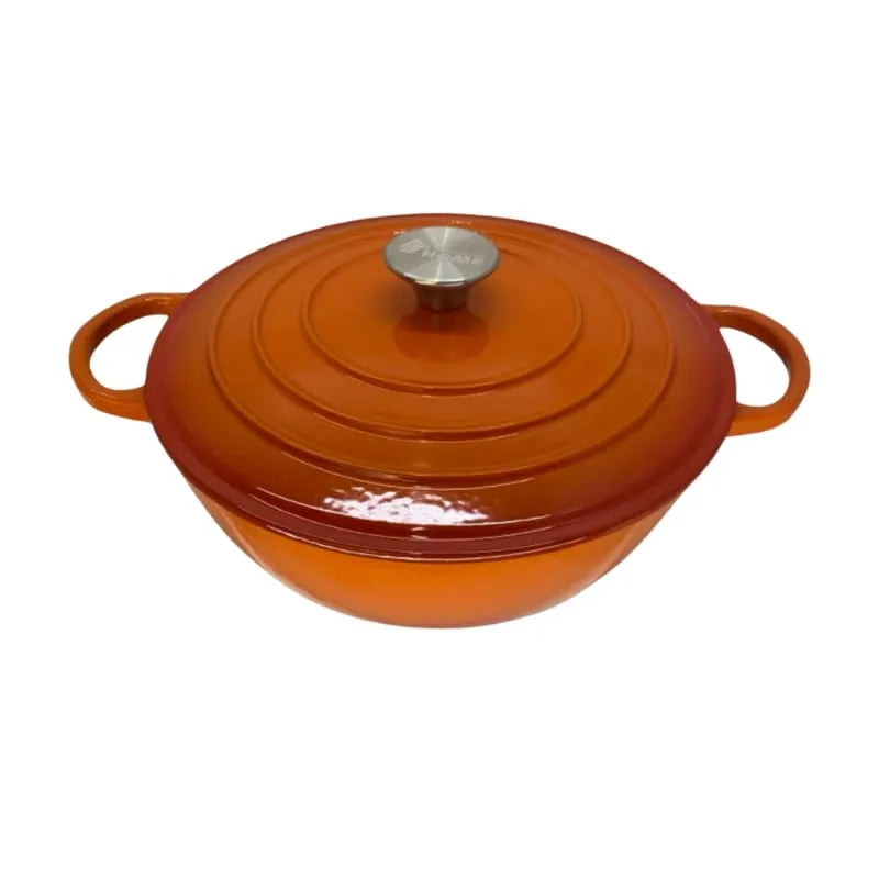 26cm Enameled Cast Iron Casserole Dish with Lid – 5.2L Large Dutch Oven Pot | Non-Stick Enamel Coating for Slow Cooking, Roasting & Braising