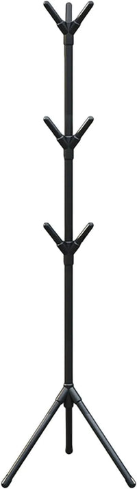 Coat Rack - 170cm Free Standing Hall Tree - Multi-Hook Standing Hat Hanger for Entryway, Bedroom, and Office - Stable Tripod Base Design - Matte Black