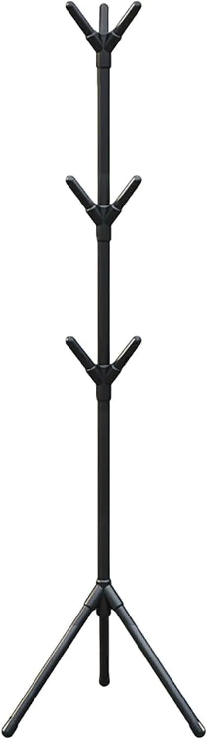Coat Rack - 170cm Free Standing Hall Tree - Multi-Hook Standing Hat Hanger for Entryway, Bedroom, and Office - Stable Tripod Base Design - Matte Black