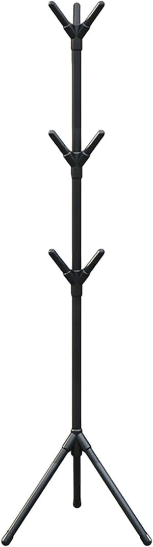 Coat Rack - 170cm Free Standing Hall Tree - Multi-Hook Standing Hat Hanger for Entryway, Bedroom, and Office - Stable Tripod Base Design - Matte Black