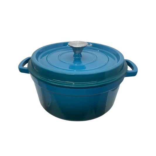 Premium 26cm Enameled Cast Iron Dutch Oven with Lid – 5.2L Round Casserole Pot | Non-Stick Porcelain Coating for Slow Cooking, Stews & Baking