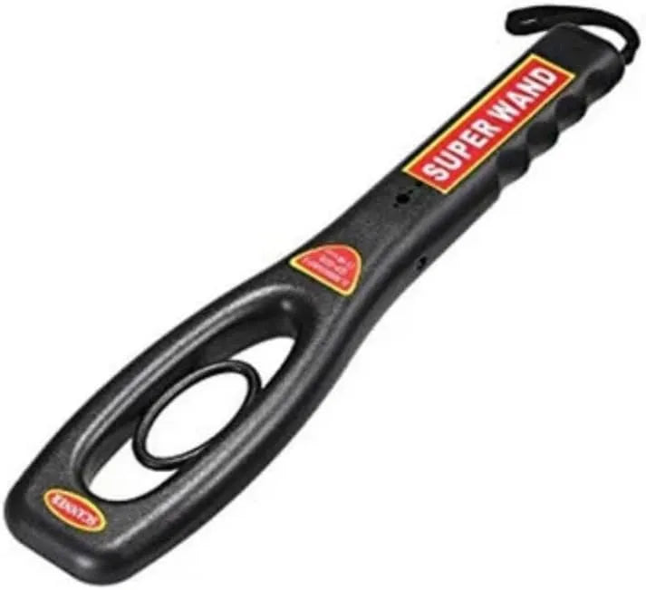 Super Wand Professional Handheld Metal Detector, Black, ABS Plastic, 360° Detection, Audio and Vibration Alerts, Security Screening Device, Model GP-008