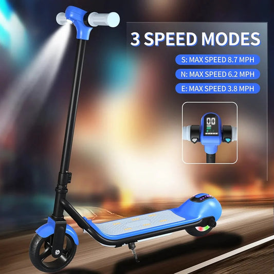 14Km/h Kids Electric Bluetooth Scooter with LED Lights & Adjustable Handlebar