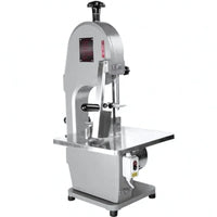 Professional Electric Meat Bone Saw, Silver, 850W Power, 15m/s Blade Speed, 6 Blades, Precise Thickness Gauge, Alloy Construction