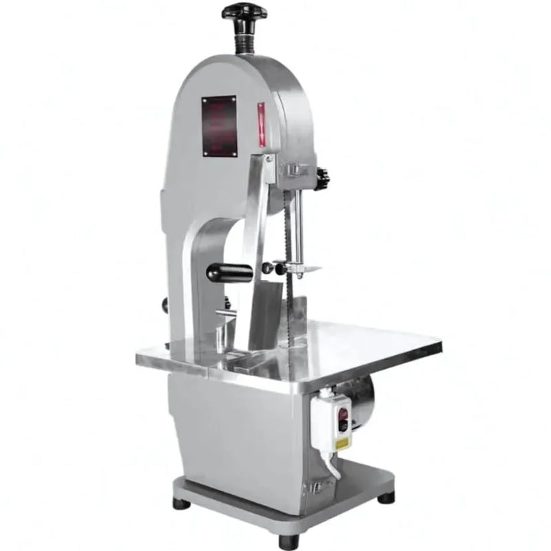 Professional Electric Meat Bone Saw, Silver, 850W Power, 15m/s Blade Speed, 6 Blades, Precise Thickness Gauge, Alloy Construction
