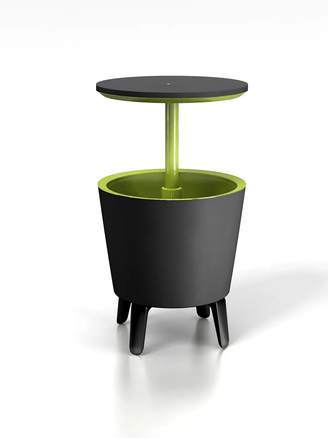 Cool Bar 30L Outdoor Beverage Cooler and Patio Side Table, Weather Resistant Party Cooler with Pop-Up Top, Holds up to 42 Cans, Graphite with Lime Accents