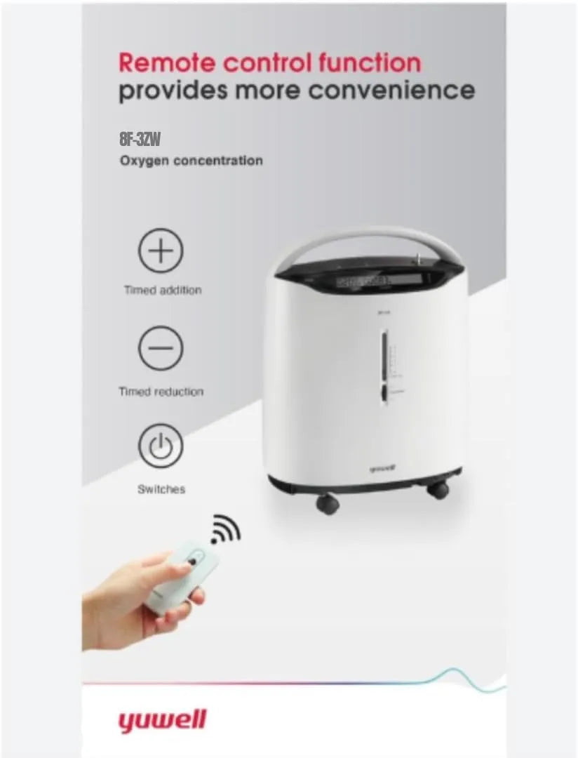 Transfigure 8F-3ZW Portable Oxygen Concentrator Machine (93% Concentration At 3L/Min), White