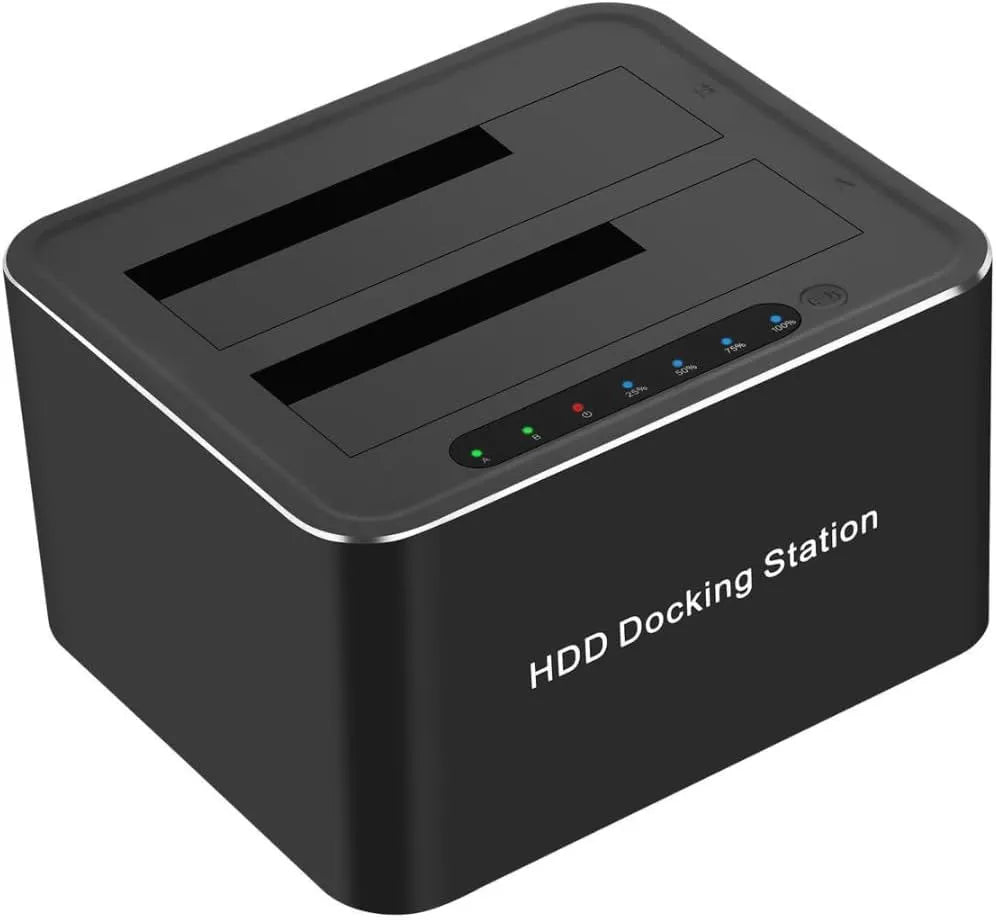 DualBay DataBridge Dual Bay HDD Docking Station, USB 3.0, Black, SATA Compatible, LED Status Indicators, Tool-Free Installation, 13cm x 11cm x 6cm, for 2.5 and 3.5-inch Drives