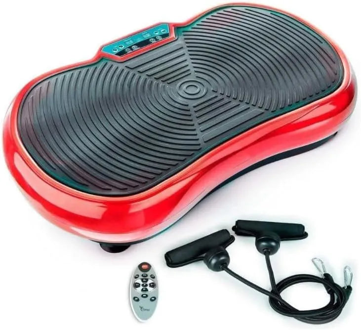 Vibration Plate Exercise Machine – 300kg Capacity, Remote Control & Resistance Bands - Dual-Color Variants (Red / Black)