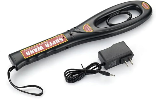 Super Wand Professional Handheld Metal Detector, Black, ABS Plastic, 360° Detection, Audio and Vibration Alerts, Security Screening Device, Model GP-008