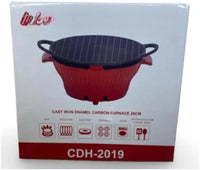 26cm Cast Iron Enamel Carbon Furnace – Portable Charcoal Grill & Tabletop Braai | Heavy-Duty Outdoor Cooking Furnace for Camping, Picnics & Load Shedding