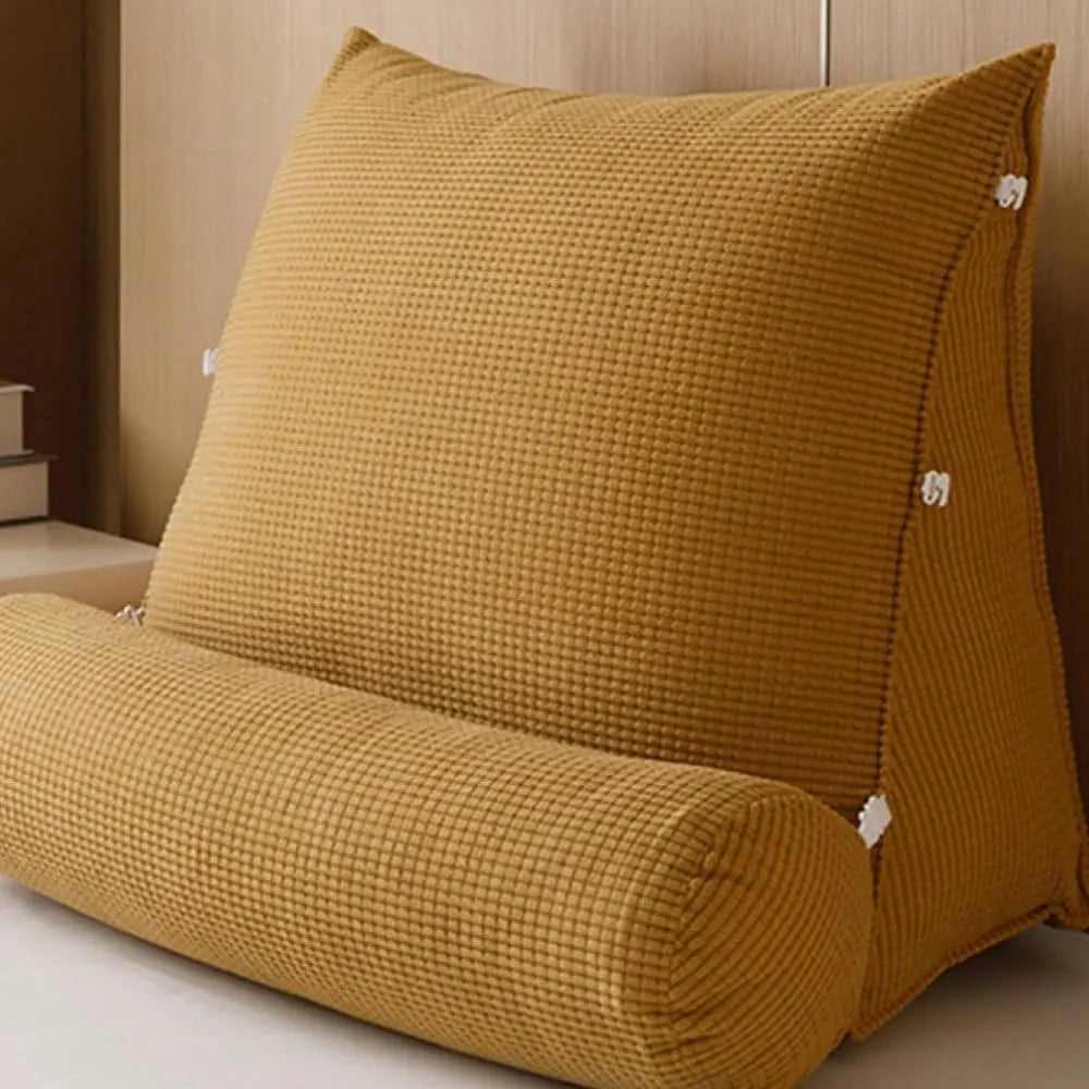 Ergonomic Wedge Pillow with Removable Roll Cushion - Green (Yellow)