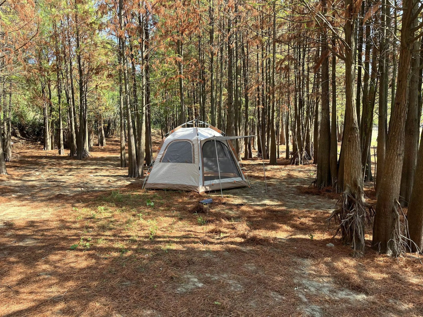 Camping Waterproof Hexagonal Automatic Tent – Double Size, Oxford Cloth, Grey