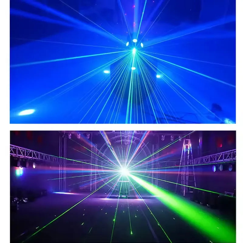 LED12 Double Head Moving Beam Light – Rotating RGB Laser DJ Stage Lighting for Parties, Weddings & Clubs
